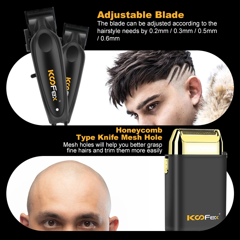 Koofex Cordless Graphene Blades BLDC Hair Clipper&9000rpm Foil Shaver Set