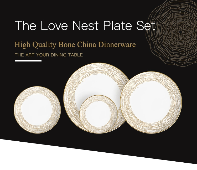 Gold Porcelain Dinnerware Ceramic Tableware Luxury Porcelain Dinner Sets