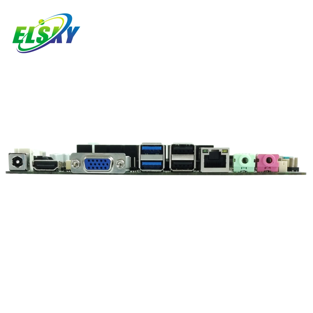 Elsky Mini Itx 170*170mm Dual LAN Fanless Embedded J1900 Lvds VGA 1HDMI Motherboard Computer Thin Client 6 COM 8 USB