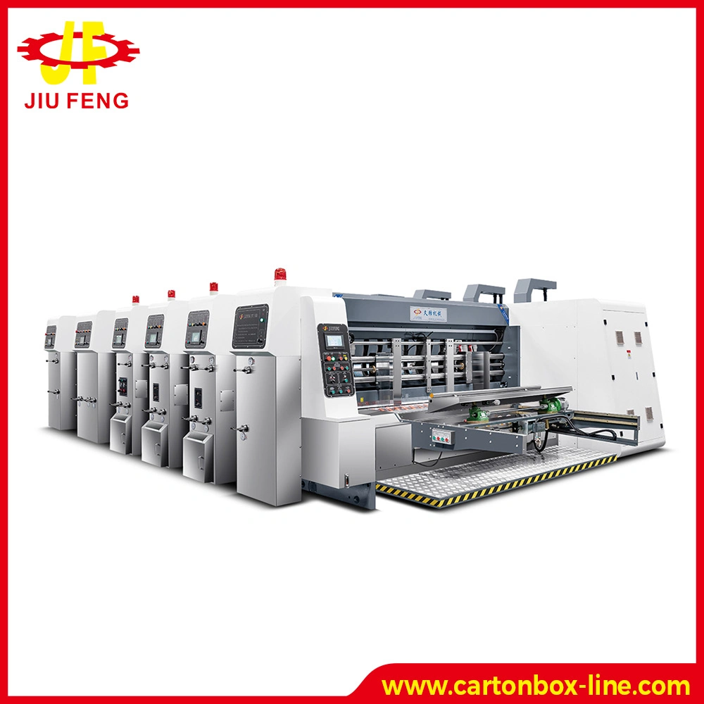 G4 de alta velocidade automática Impressão Flexo Engatou Die-Cutting Máquina máquina de papel ondulado Jiufeng máquinas de cartão