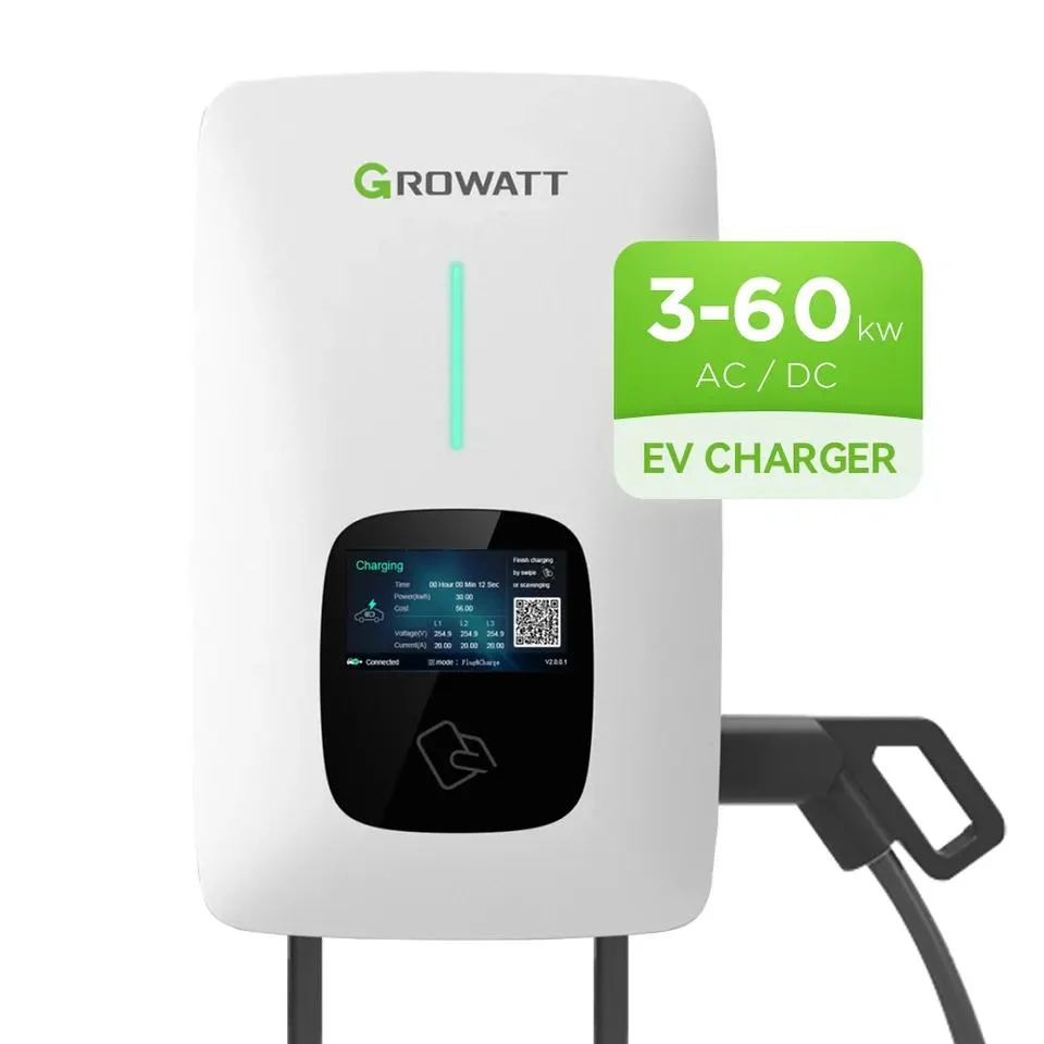 Growatt Caja de pared cargadores rápidos EV 11kw AC EV Cargador de coche Gbt 32A con Ethernet Ocpp Smart EV Cargador de Thor