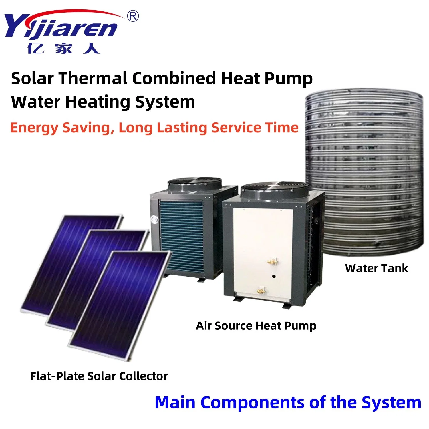 Neue Kombination von Flat-Plate Solar Thermal und Luft Quelle Wärme Pumpenwassererhitzer