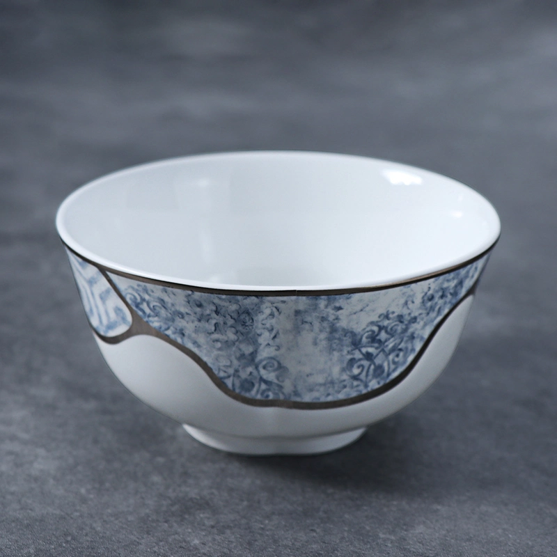 Blue White Bone China Luxury Bowl for Soup