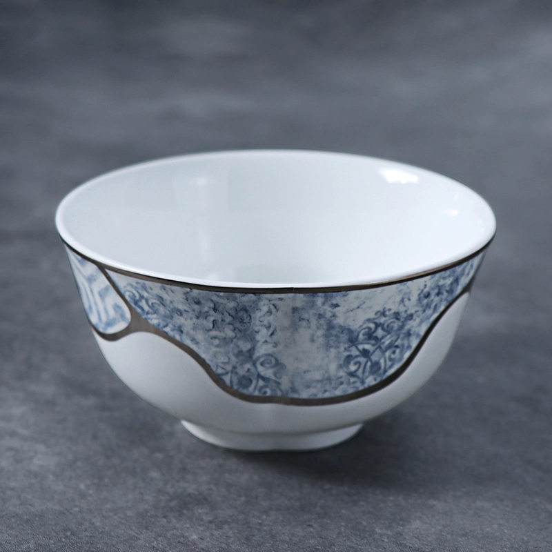 Azul Blanco hueso China Luxury Bowl para sopa