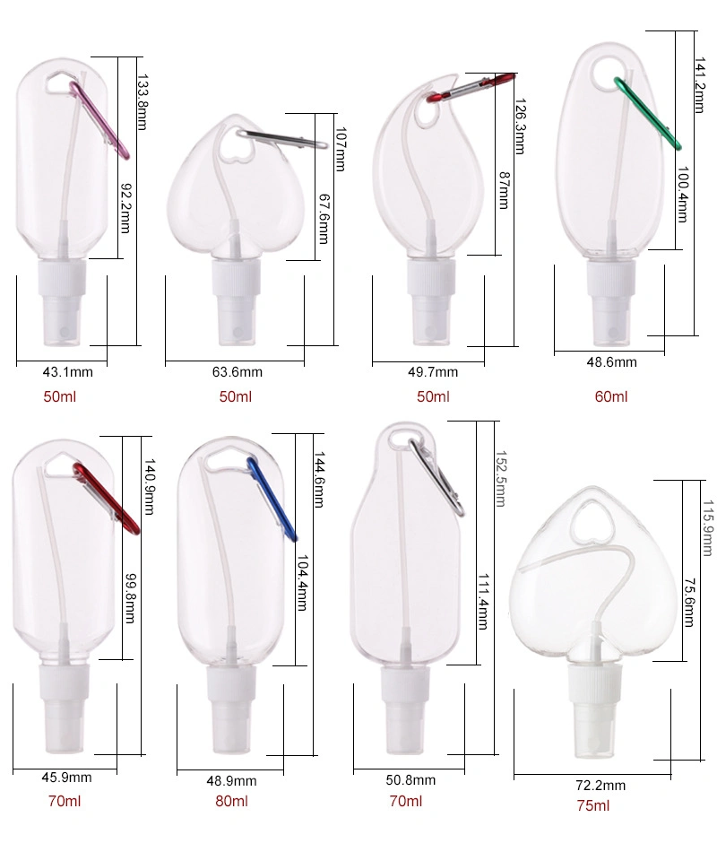 30ml 50мл прозрачной баллончик инвентаризации File Sanitizer мытья рук пластиковые бутылки