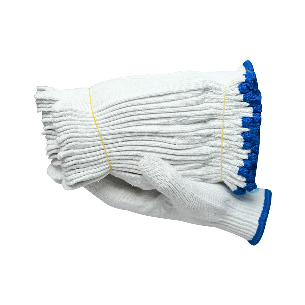 Venta de fábrica Guantes de hilo de algodón 30g-60g/par de punto de algodón blanco blanqueado Guantes de trabajo