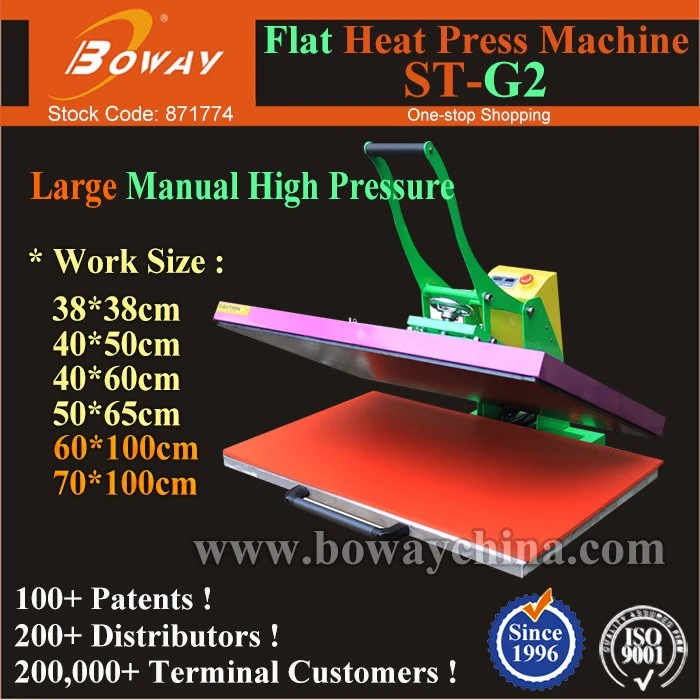 Manual High Pressure T-Shirt Clothes Thermal Hot Heat Transfer Press Flat Printer