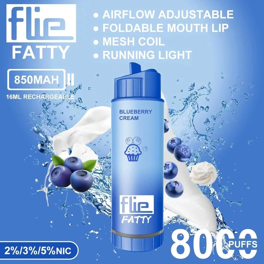 Auténtico Flie desechables grasos E cigarrillos 8000 inhalaciones Vape Pen 18ml Pre-Filled las vainas de la bobina de malla de 850mAh Batería Recargable vaporizadores