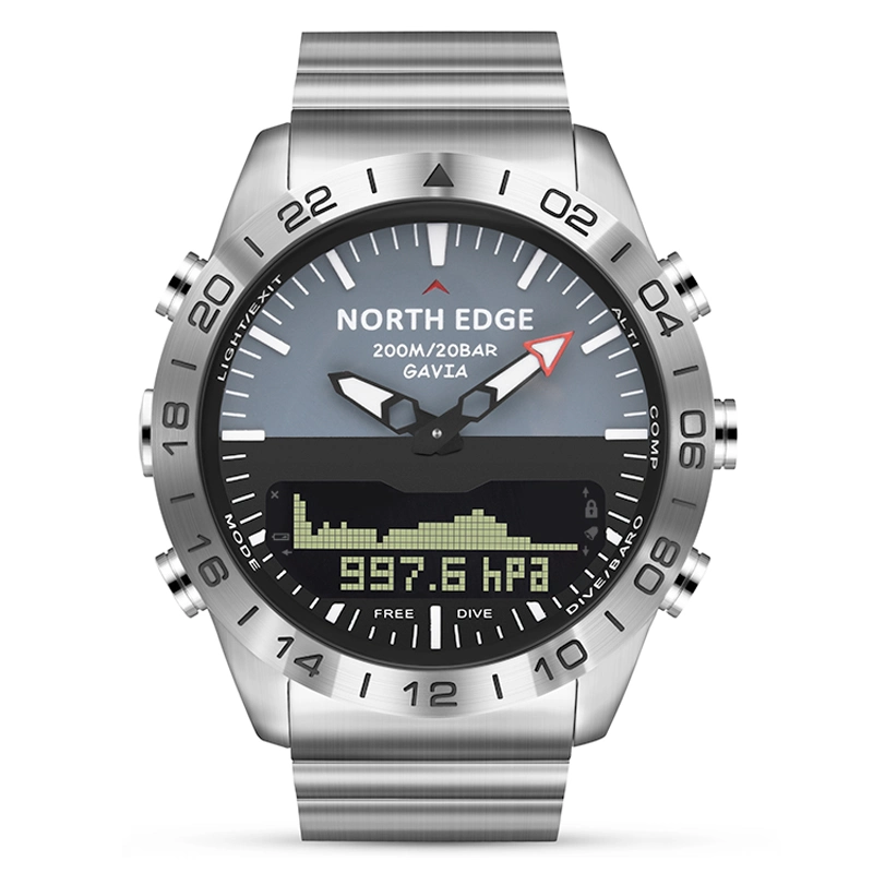 North Edge Diver Elektronische Uhr Tiefenmessung Wasserdicht 200m Männer Uhren Smart Watch Geschenk Uhren Taucheruhren Armbanduhr für Herren 03