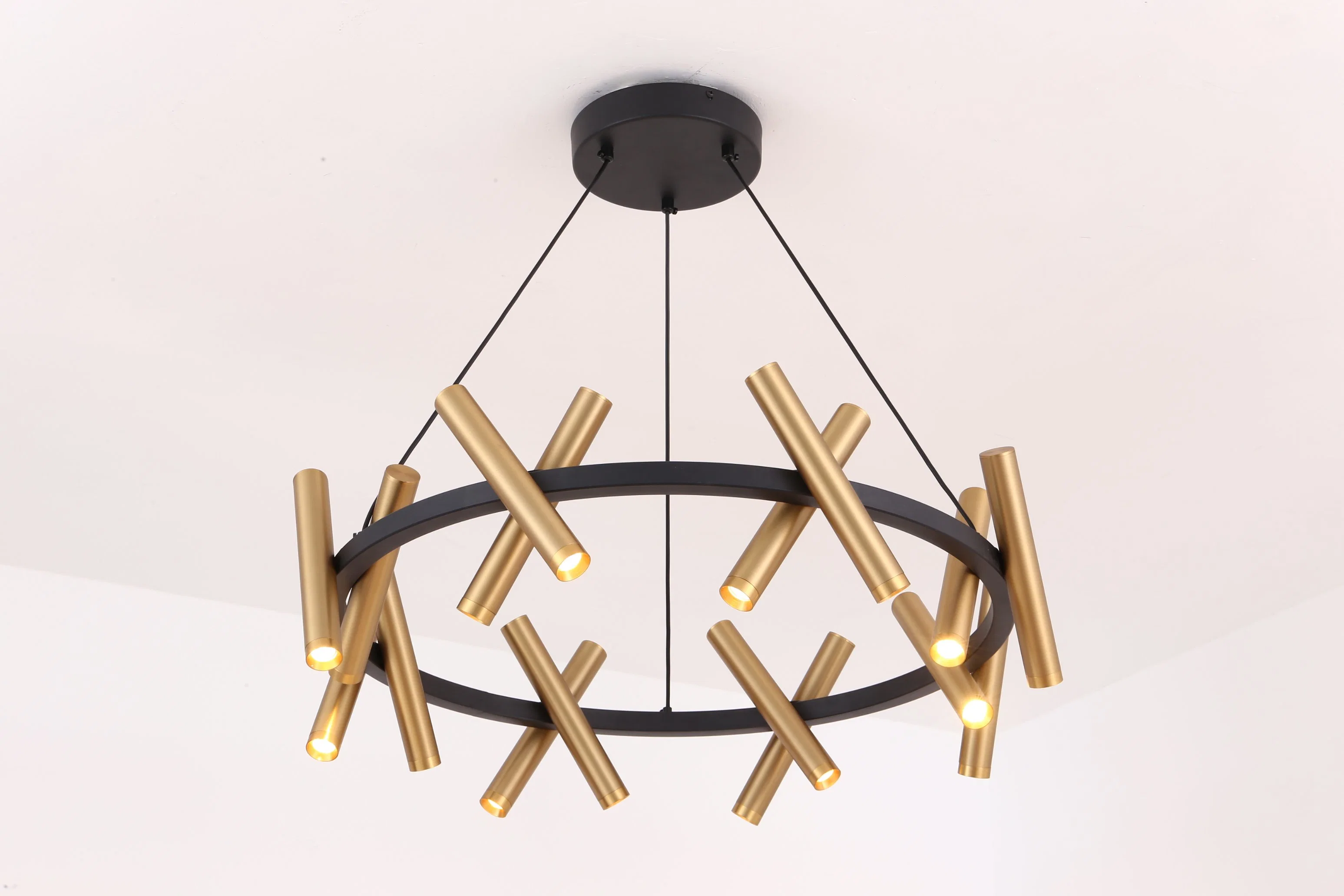 Masivel Metal Round Living Room Modern Warm White Chandelier