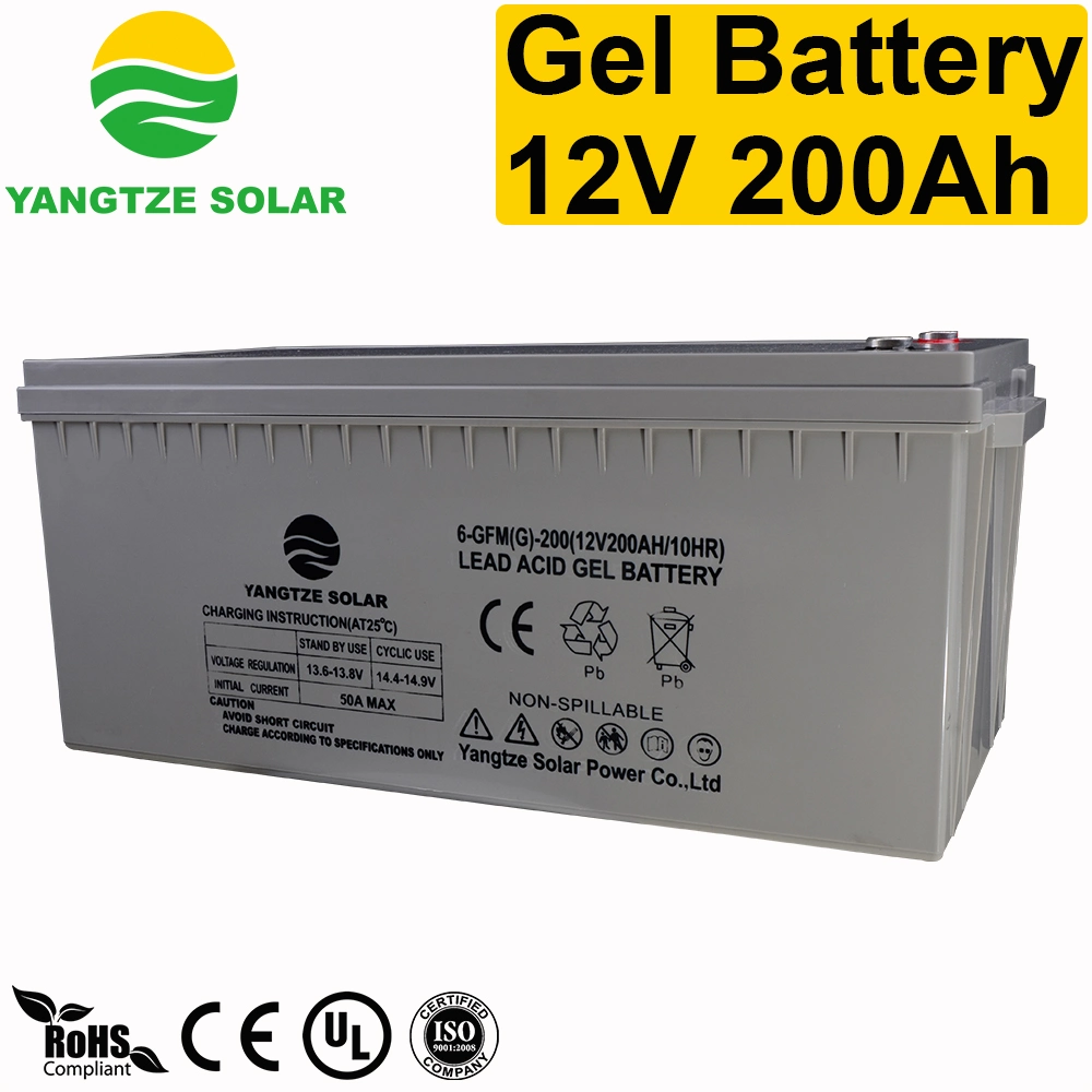 Larga vida 12V 200Ah batería de gel de Almacenamiento de Energía Solar