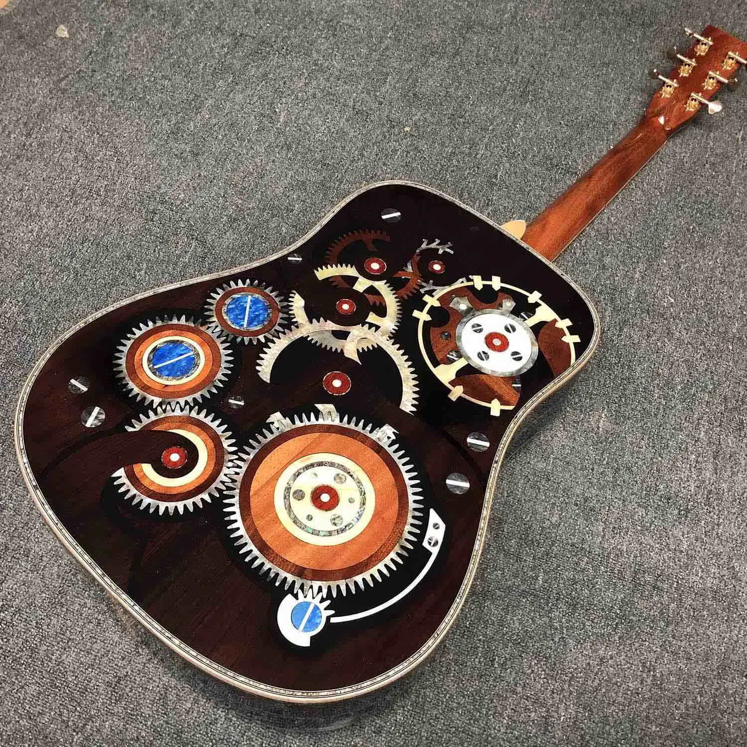 Custom Deluxe D200 Solid Fichte Akustikgitarre Alle Solid Palisander Rückseite und Seiten in Glossing Finishing D-200 Folk Acoustic Electric Gitarre