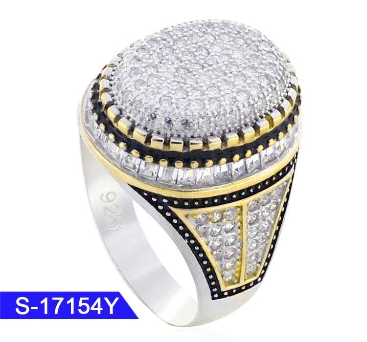 High quality/High cost performance  925 Sterling Silver Fine Jewelry Islamic Micro Pave CZ Ring for Men