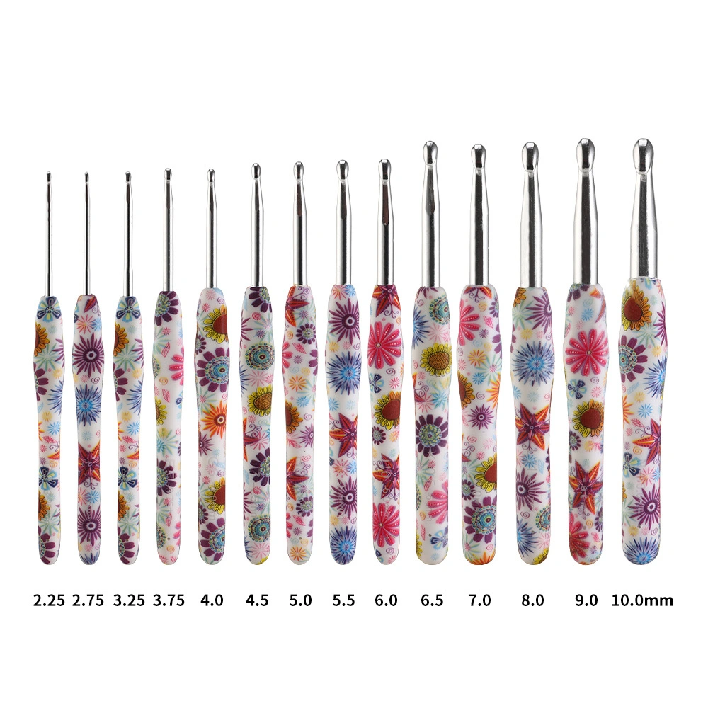 New Arrivals Printed Crochet Needles Knit Handle Crochet Hooks Knitting Set