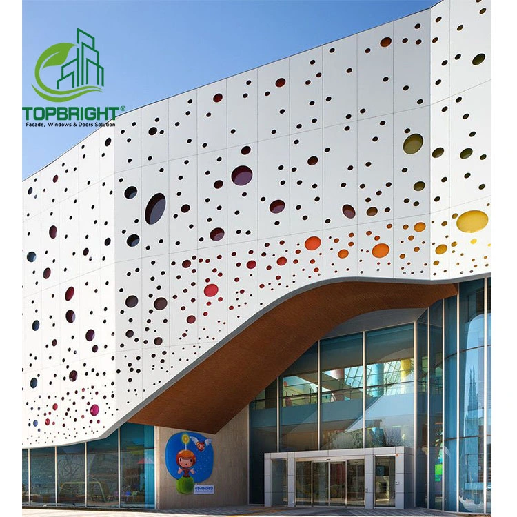 Topbright Manufacture Honey Comb Panel Heat Insulation Aluminium Facade Cladding Decoration Aluminum Curtain Wall