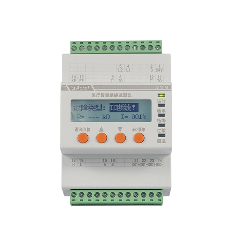 Dispositivo de monitorização do isolamento da caixa de distribuição do sistema elétrico de TI da Acrel Medical