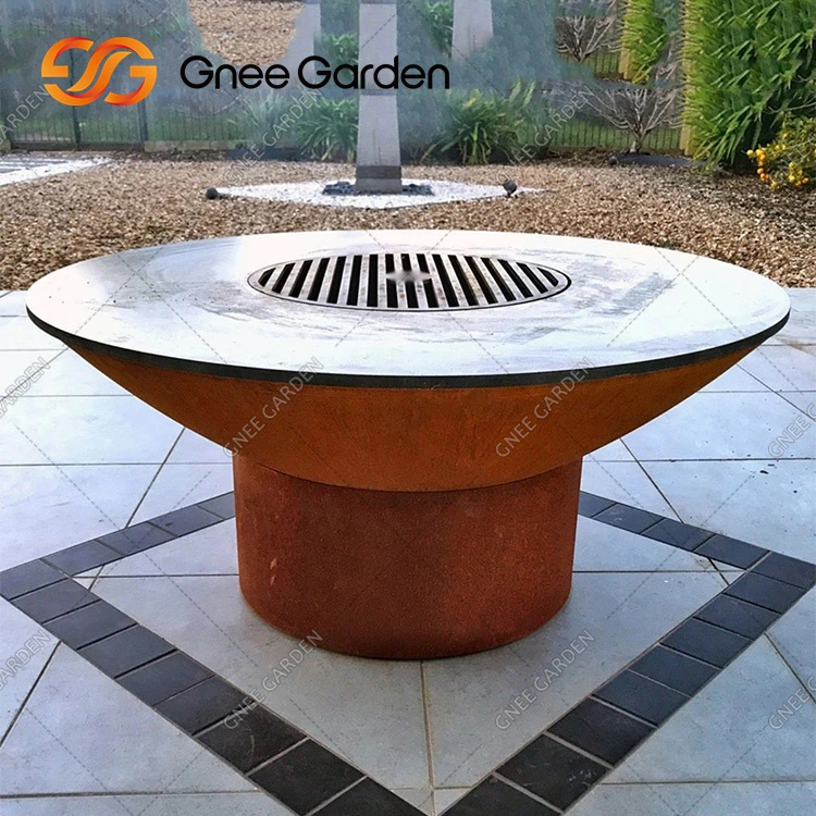 Outdoor Large Corten Steel Grill BBQ