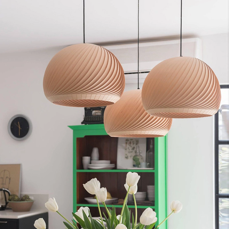 Wooden Modern LED Decorative Indoor Lighting Simple Chandelier Home Bar