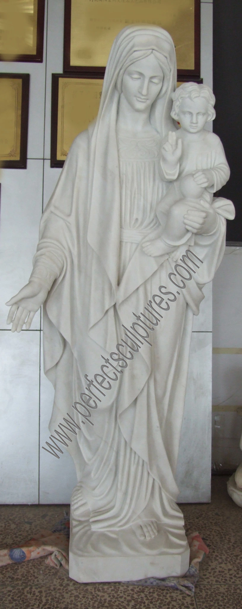 Hand Carved Stone Christ Catholic Statue Marble Religious Church Jesus Sculpture for Garden Home Decorative (SY-X1212)