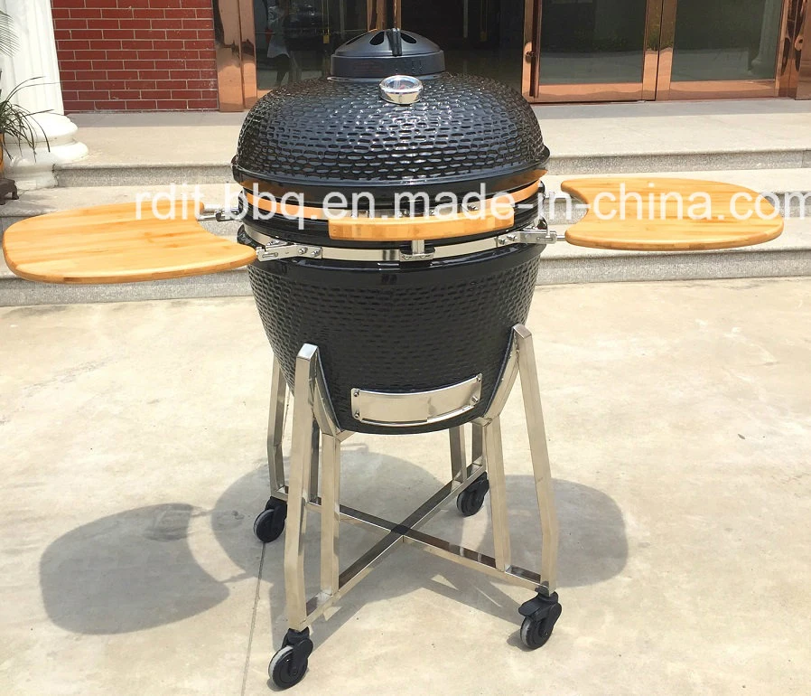 22inch High quality/High cost performance  Glazed Ceramic Charcoal Grill with Stainless Steel Sheet Metal Parts / OEM Accepted