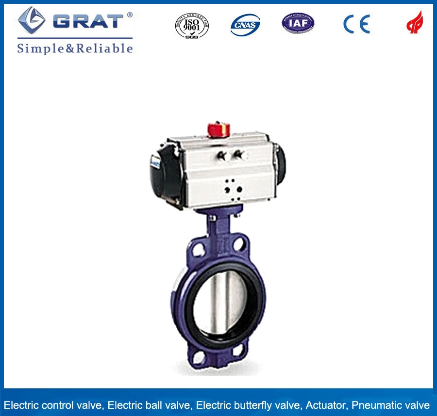 Pneumatic Double Acting Cylinder Butterfly Control Valve