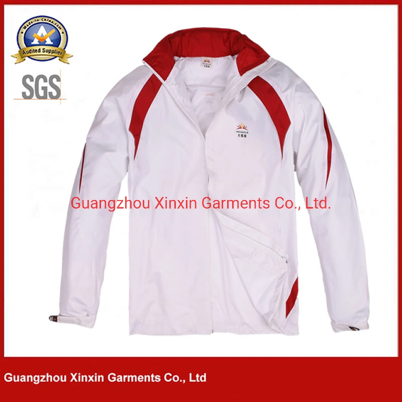 Sport Woven cuello de pie liso Chaqueta deportiva uniforme personalizado Ropa impermeable (J493)