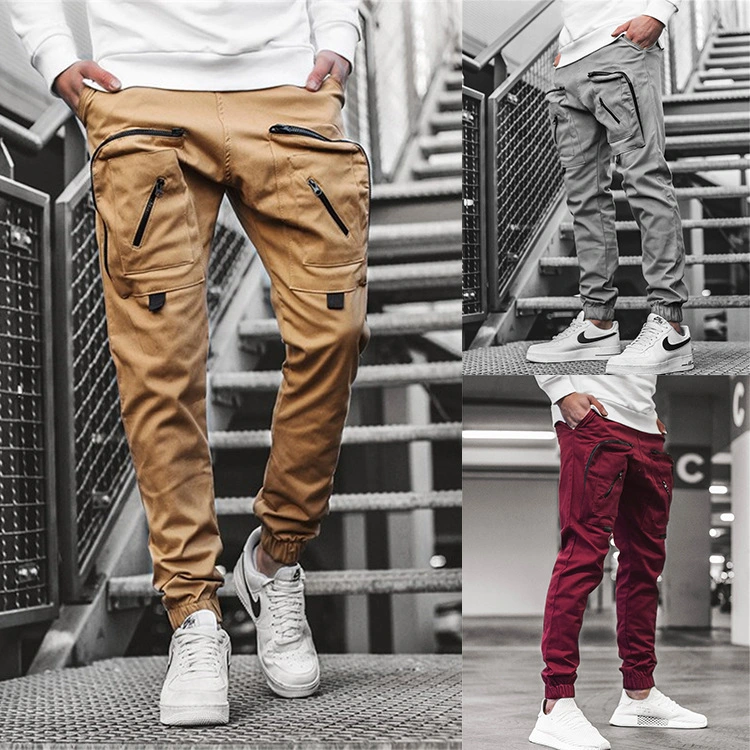 Men Fashion Zipper Multi Pockets Casual Lounge Outdoor Working Tactical Cargo Pants