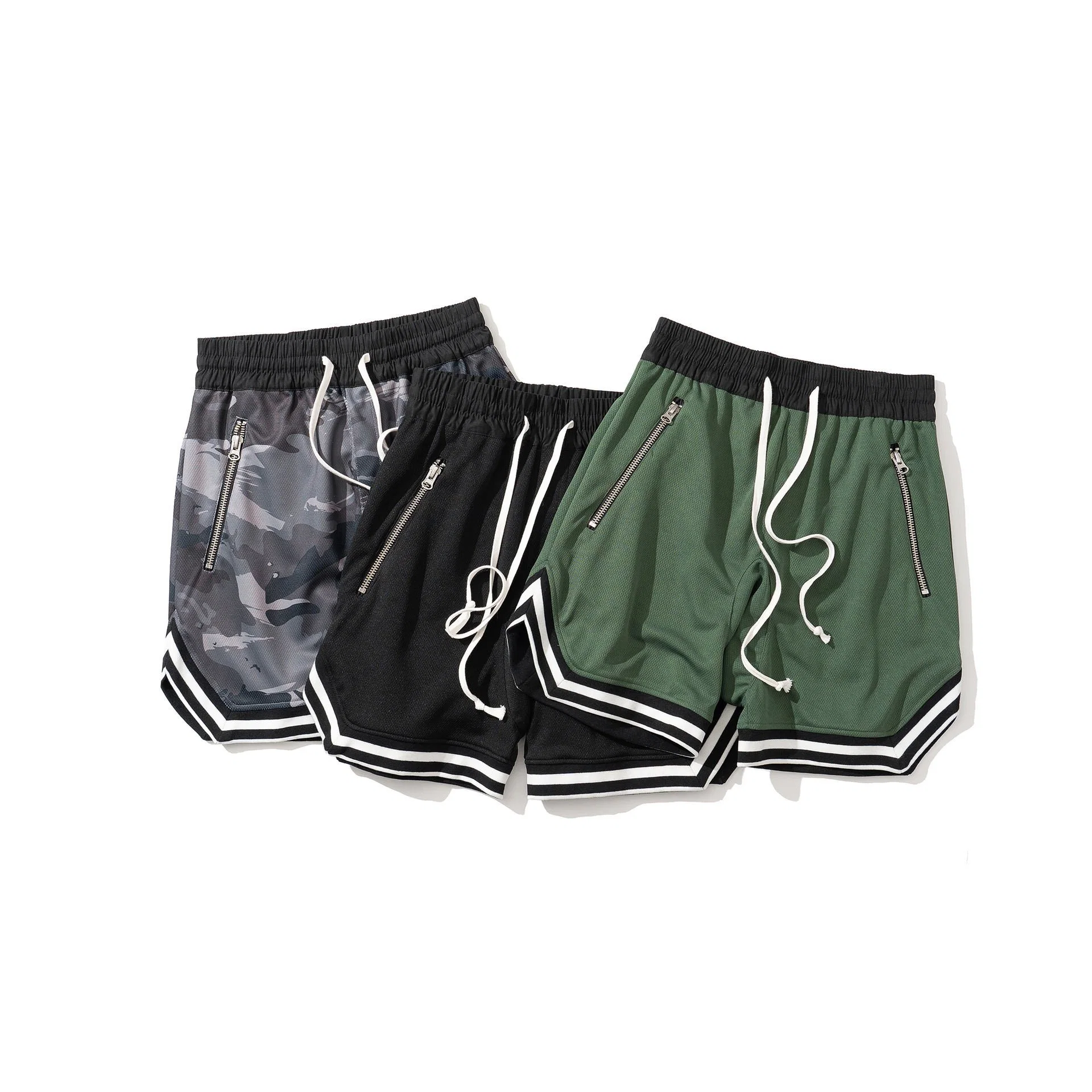 Sommer Sport Atmungsaktive Basketball Shorts Casual Cotton Terry Lauf Kordelzug Farbblockierte Trainingsshorts