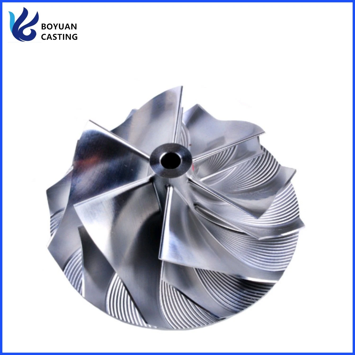 Forged Aluminum Alloy 5 Axies CNC Fully Machined Billet Compressor Wheel