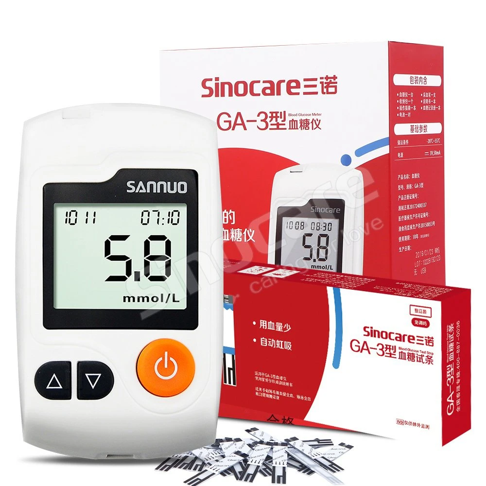 Sinocare Glucose Meter Portatil Glucometro PARA La Sangre Digital Glucometros No Invasivos