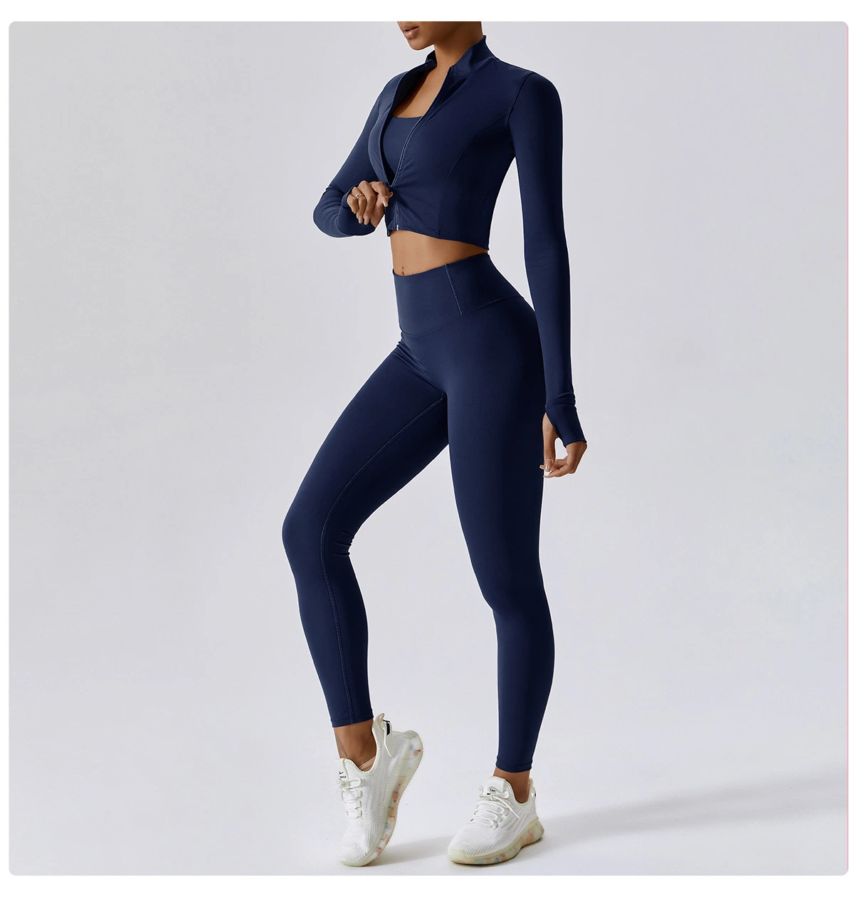 Ensemble de yoga sans couture Vêtements de sport pour la salle de sport Tenue de sport pour femmes Soutien-gorge de sport Push up Leggings taille haute Chemises à manches longues Vêtements de yoga