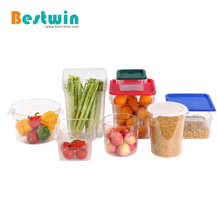 12L/10qt. Square Plastic Vegetable Ingredient Bin Food Storage Container