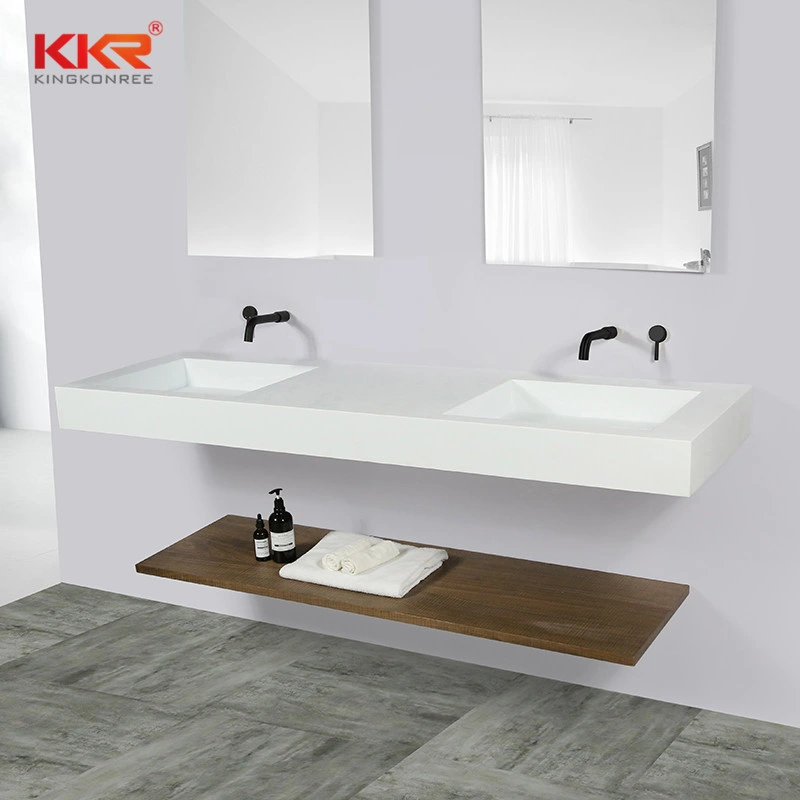 Mounted Wall Modern Solid Surface Stone Bathroom Vanity Furniture