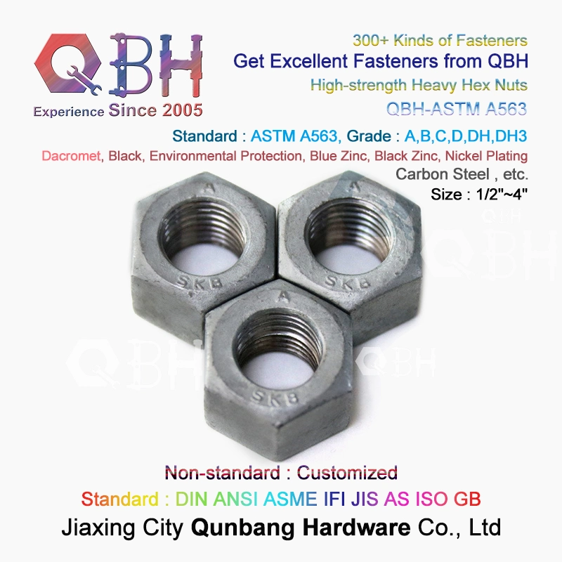 Qbh ASTM A563/A563m A Grade Steel Sturcture Prefabricated Building H. D. G. Hot DIP Galvanizing Carbon Steel High-Strength Heavy Hexangular Sexangular Nut