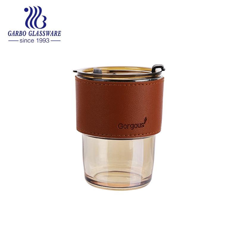 Wholesale/Supplier Cheap Glass Tumbler Customized Logo Reusable Insulated Glass Coffee Cup Tea Mug with Sleeves and Glass Straw for Philippines