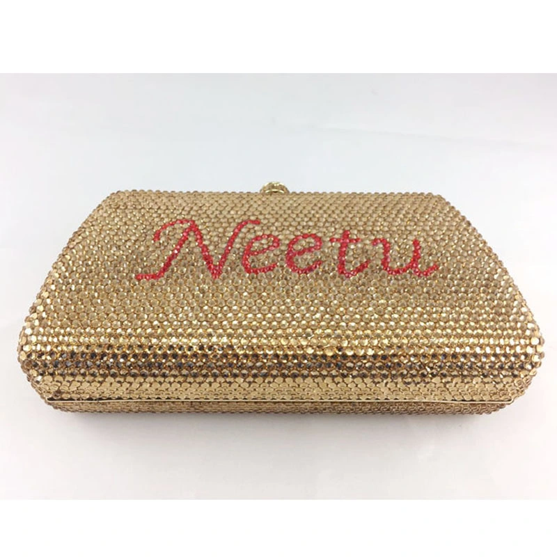 Estilo Personalizado bolsa artesanal da embreagem de cristal para casamento