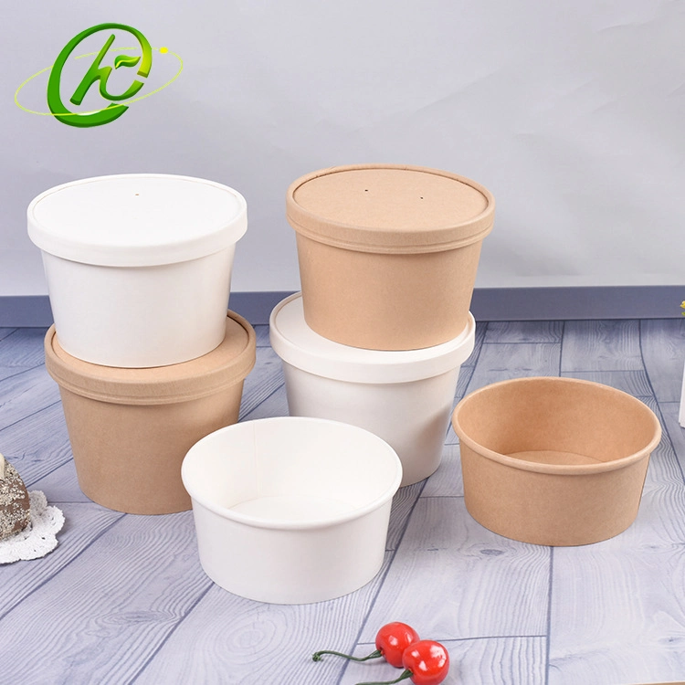 Original Factory Biodegradable Takeaway Food Container Papel Kraft Bowl 1300ml 500ml to Go Box