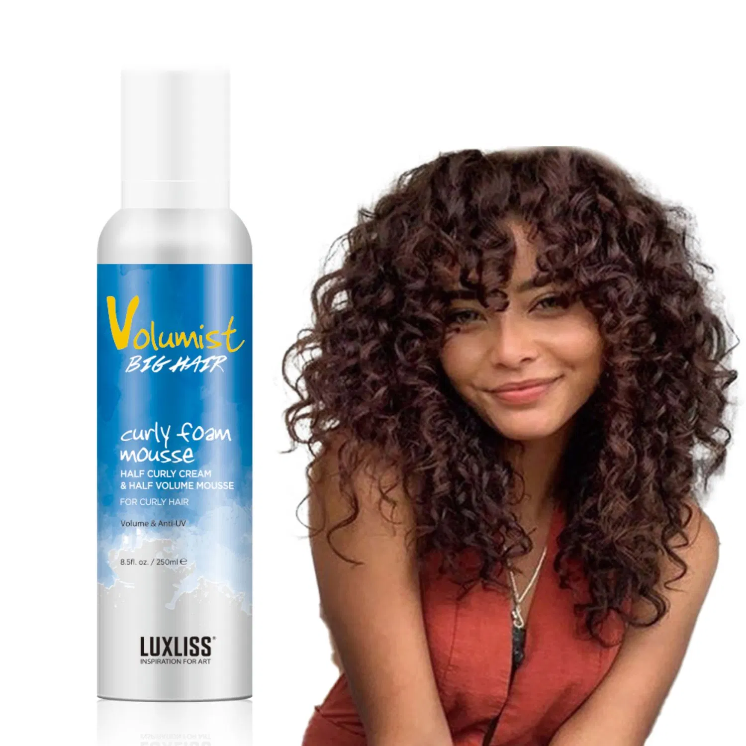 Luxliss 250ml Coconut Oil Foam Mousse for Curly Hair