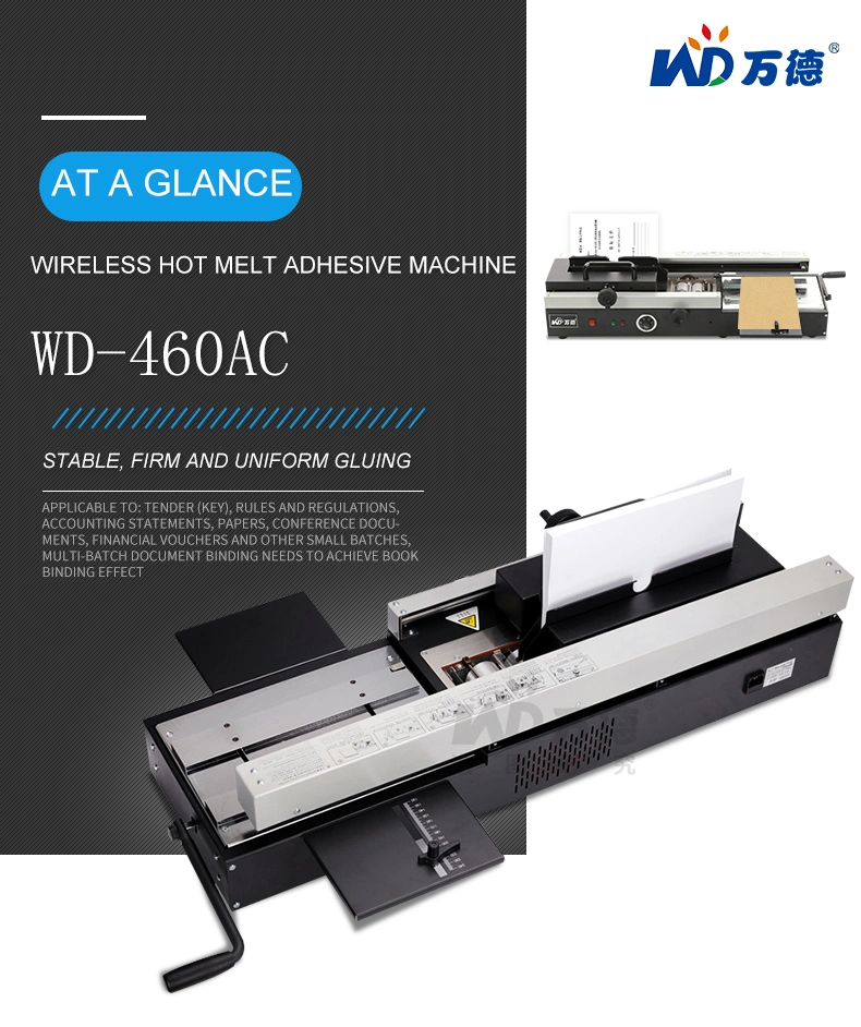 WD-460AC máquina manual de encuadernación de pegamento