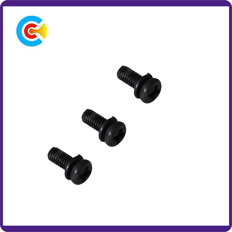 DIN/ANSI/BS/JIS Carbon-Steel/Stainless-Steel Cross Plate Head Pad Combination Screws for Building/Electric