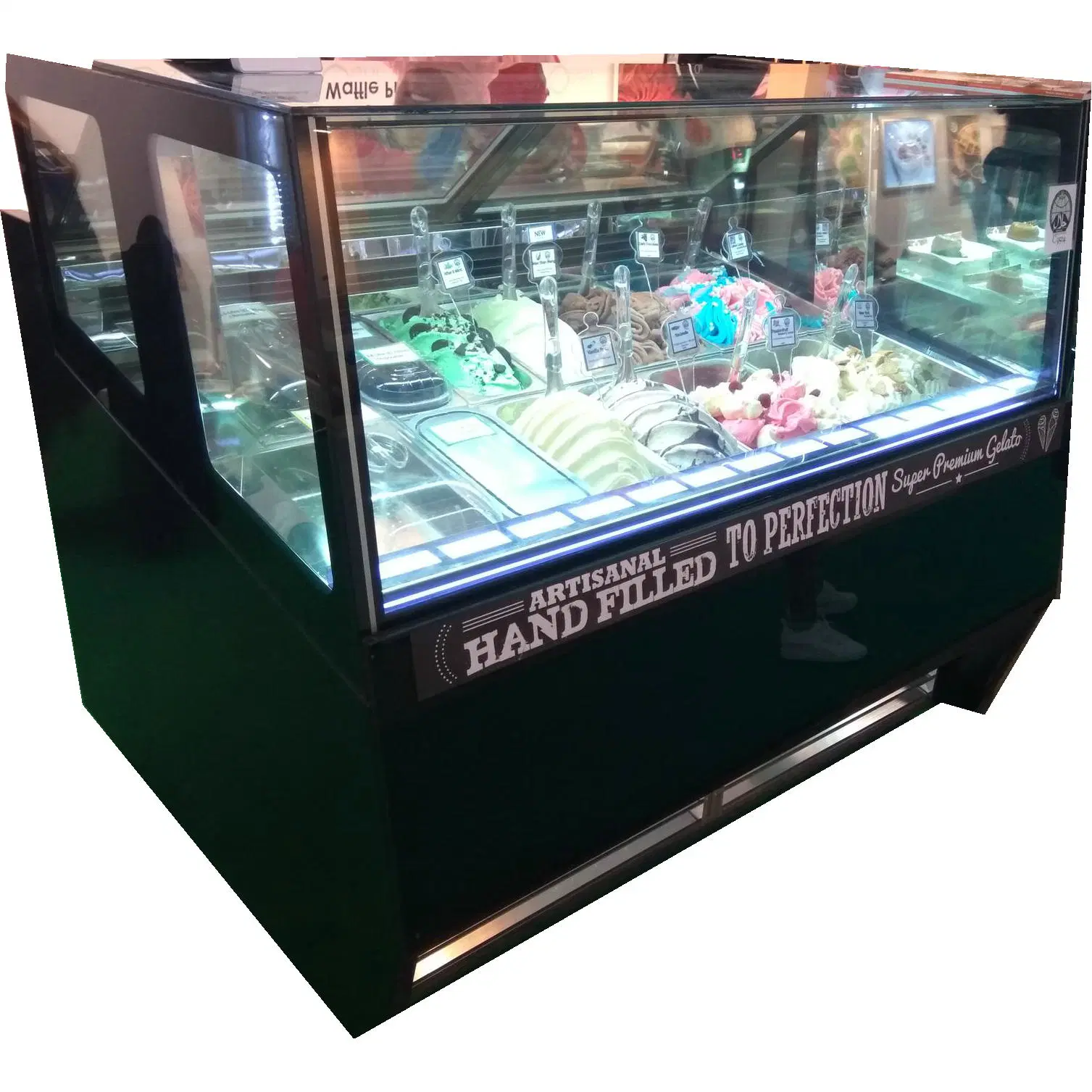 Xsflg B28 12 Pan Gelato Display Showcase cabina de inmersión