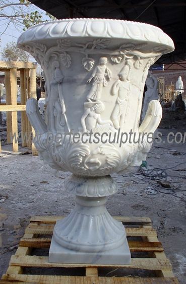 Best Supplier Garden Marble Planter Flower Pot and Urns (QFP033)
