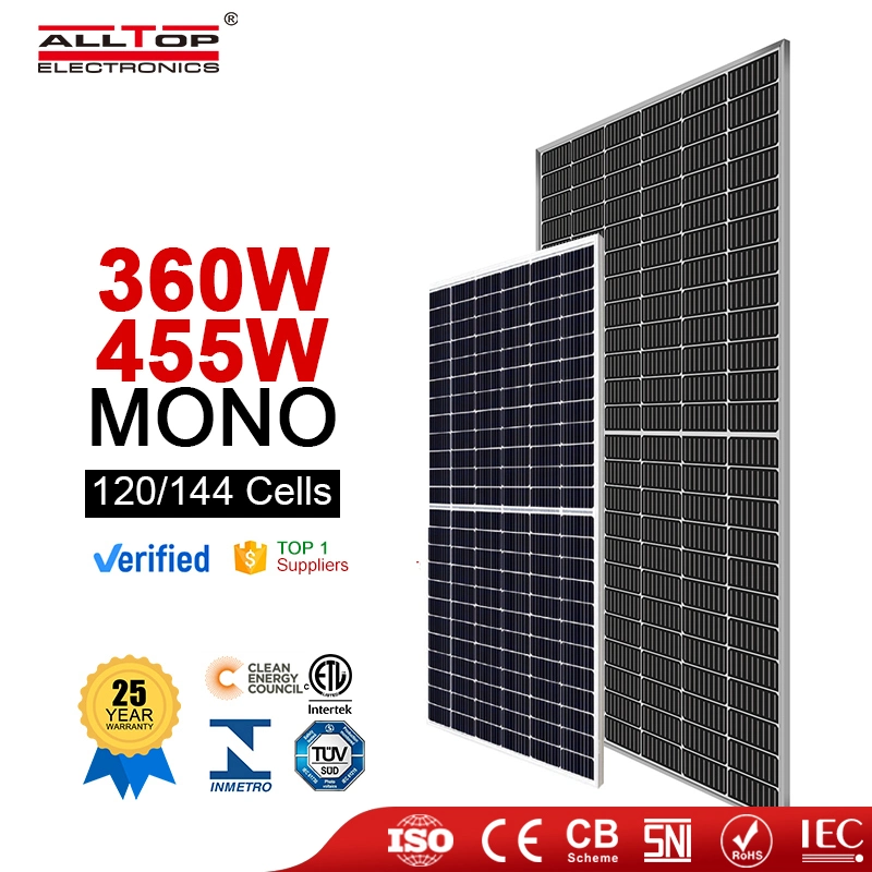 Alltop Moregosolar BIPV transparente un panel solar 360W 365W 370W 375W Doble Vidrio Bifacial Panel Solar para la Agricultura de la placa de gases de efecto