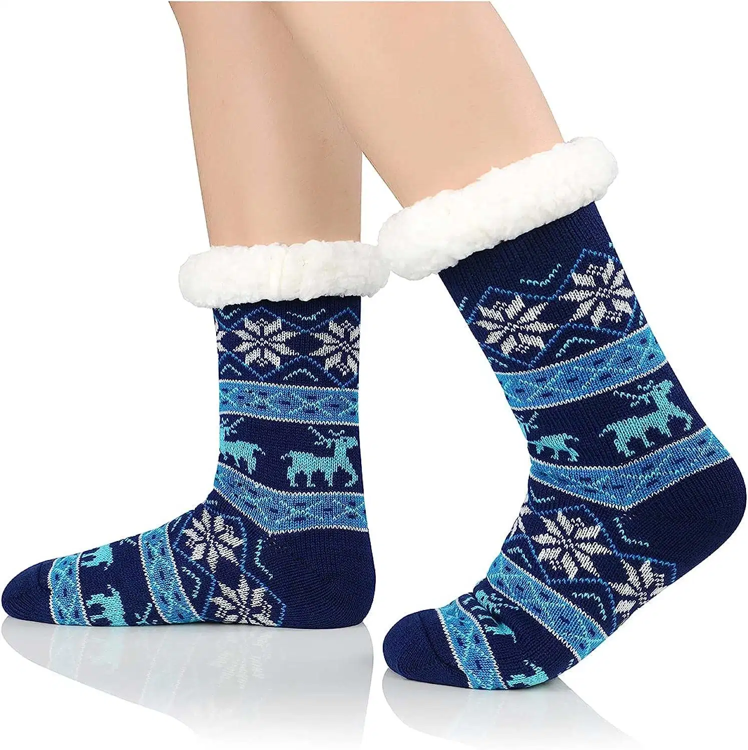 Xianghui Women Fluffy Christmas Unisex Novelty Hosiery Snow Winter Socks for Men