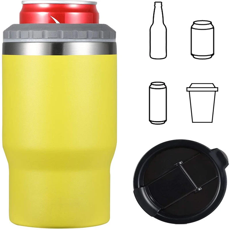 Hot Selling Powder Coat 14oz Multi 18/8 Stainless Steel Tumbler Custom Insulated 4 in 1 Can Coolers Fit 12oz Slim Cans