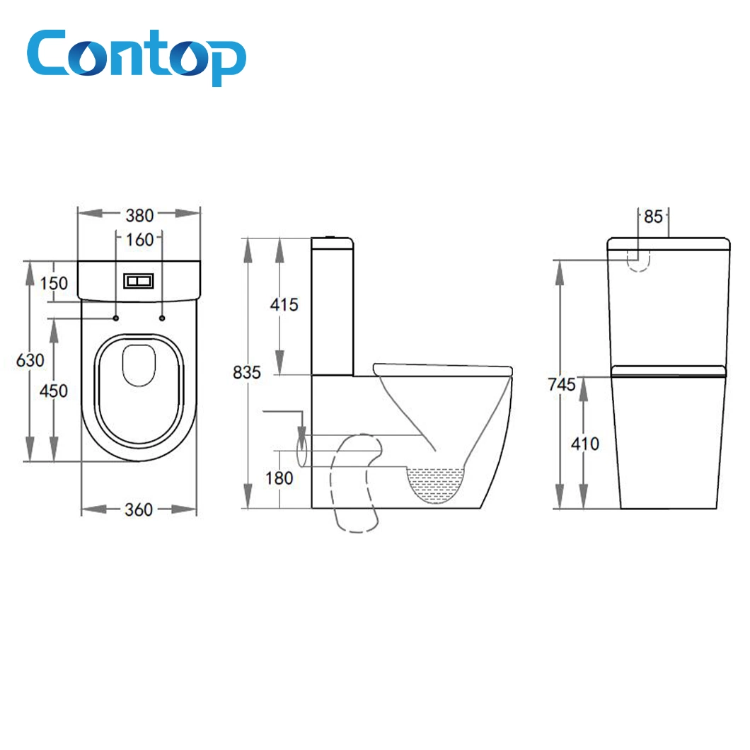 Chinesische Hersteller Badezimmer Wc Wasser Schrank Custom Keramik-Kompost Siphonic Spülung Zweiteilige Toilette