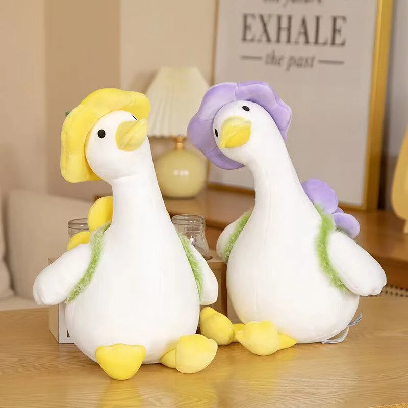 Cute Flower Duck Plush Toy School Duck Kids Toy Back Flower Bag Little Yellow Duck