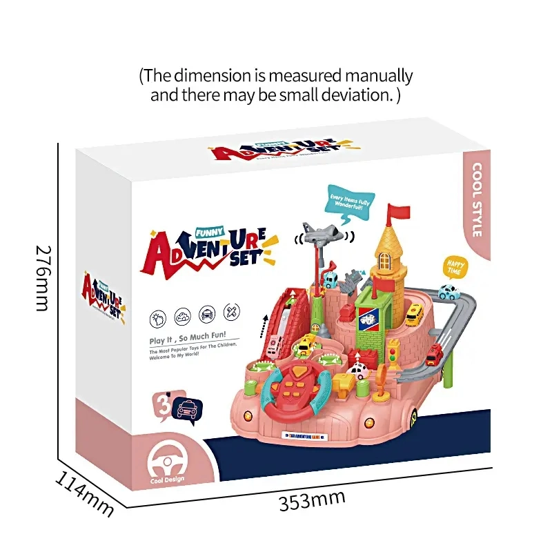 Voiture intéressante pour enfants, jouets éducatifs intellectuels, piste de course en plastique amusante et colorée, voiture intelligente multifonctionnelle, jeu d'aventure d'éveil.