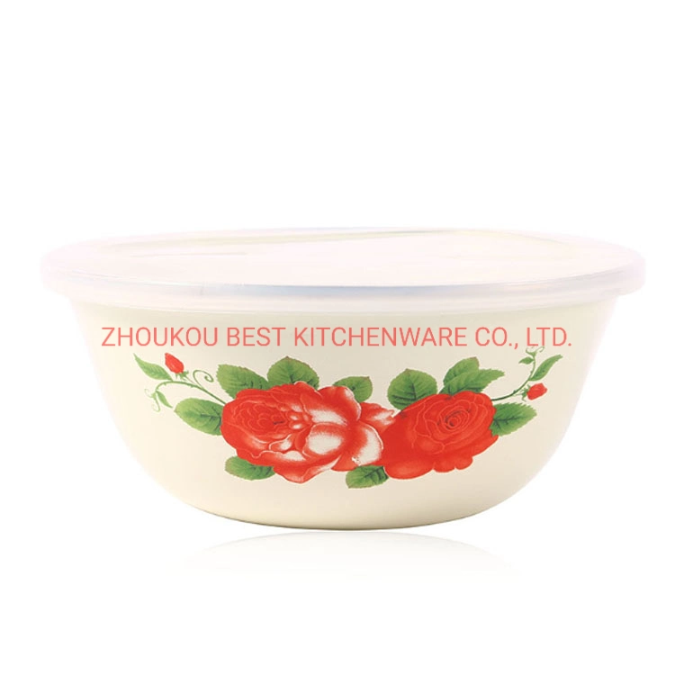 Emaille Mixing Bowl mit luxuriöser Blumendekoration in verschiedenen Größen Für Ihre Auswahl