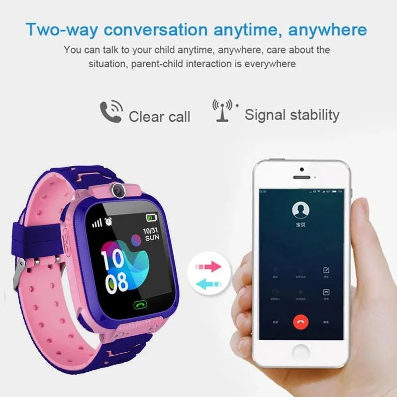 Smartwatch Don Chicos Chicas niños Q12 Reloj inteligente Sos tarjeta SIM del teléfono de llamada relojes resistentes al agua IP67 Kids reloj cámara Smartwatch